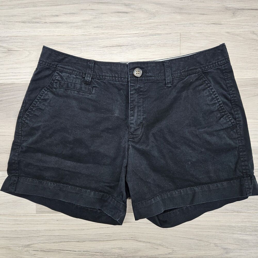 OLD NAVY Womens Black Perfect Shorts Khaki Chinos Size 6